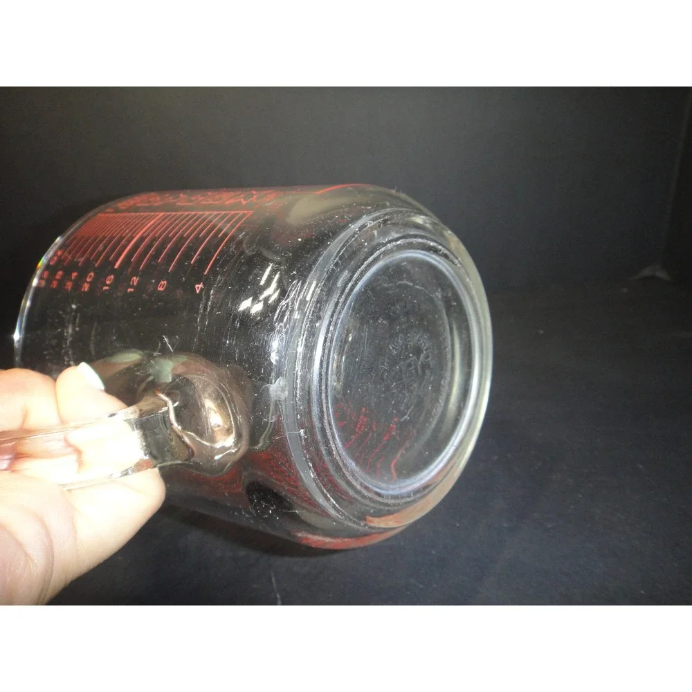 Vintage Pyrex 1 Quart Liquid Measuring Cup 32 oz 4 Cup Red Lettering D-Handle